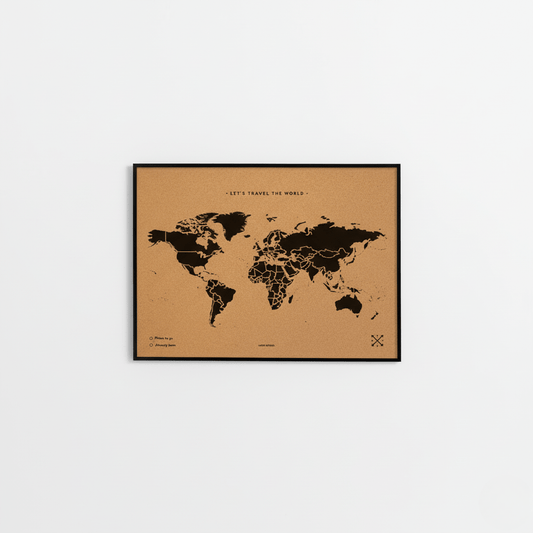 Mapamundi corcho - Woody Map Natural World - Misswood
