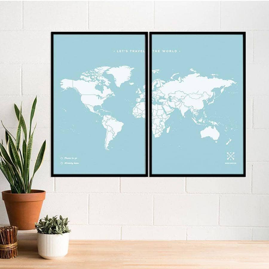 Mapa de corcho - Woody Map Colors Azul - Misswood