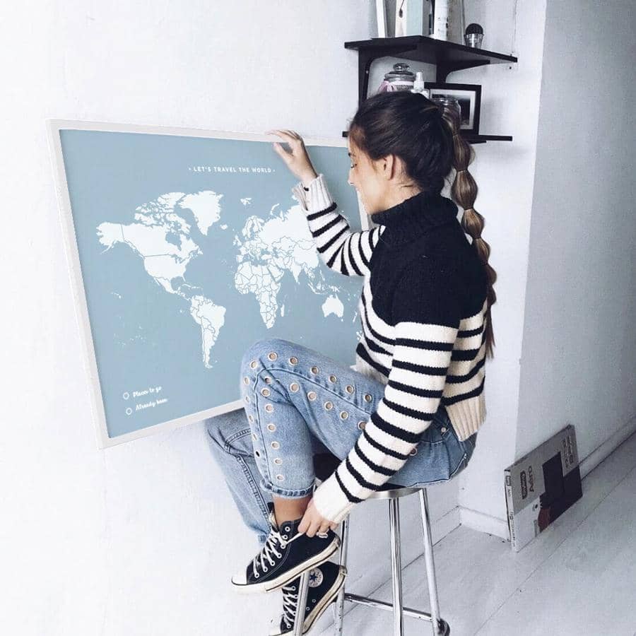 Mapa de corcho - Woody Map Colors Azul - Misswood