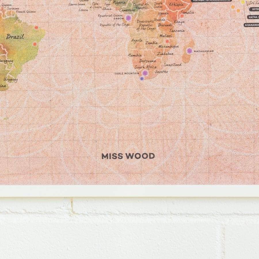 Mapa de corcho - Woody Map Namasté World - Misswood