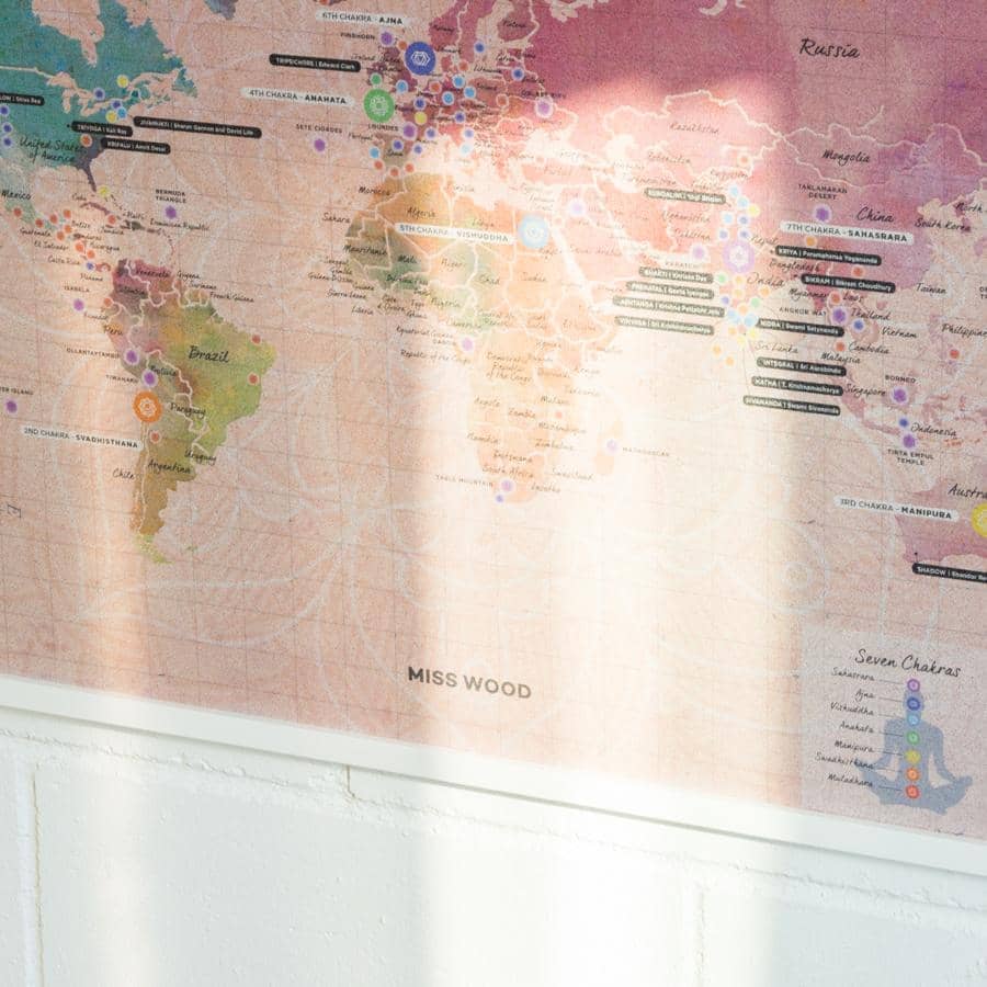 Mapa de corcho - Woody Map Namasté World - Misswood