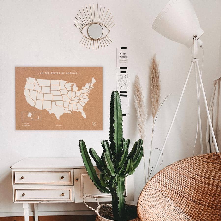 Mapa de corcho - Woody Map Natural EE.UU. - Misswood