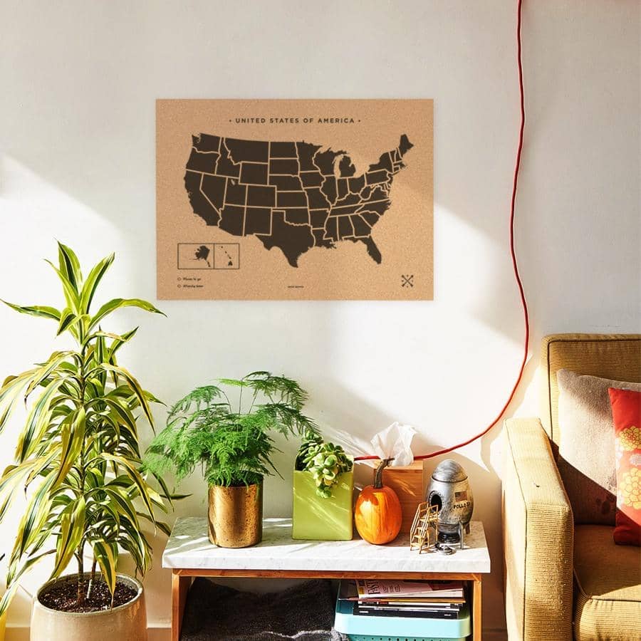 Mapa de corcho - Woody Map Natural EE.UU. - Misswood