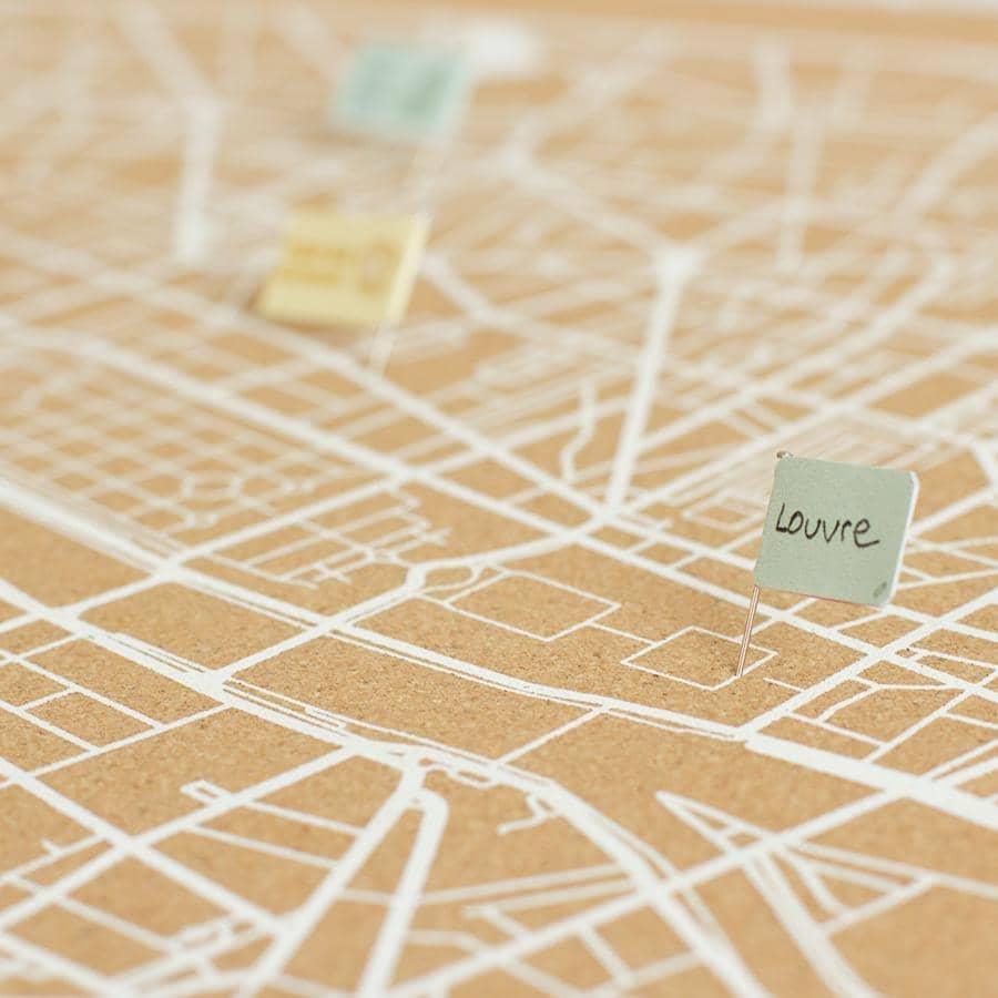Mapa de corcho - Woody Map Natural Paris - Misswood